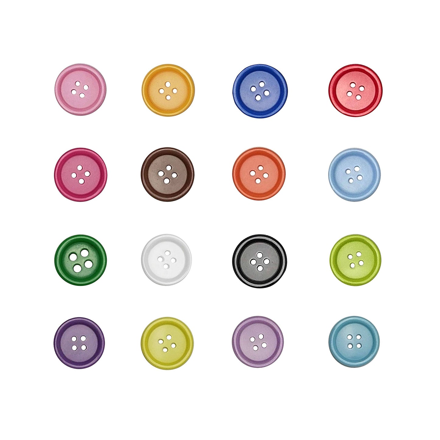 Libiline 100pcs Resin Button Solid Color 4Holes Craft Clothe Sewing Card Making Sweater Shirt