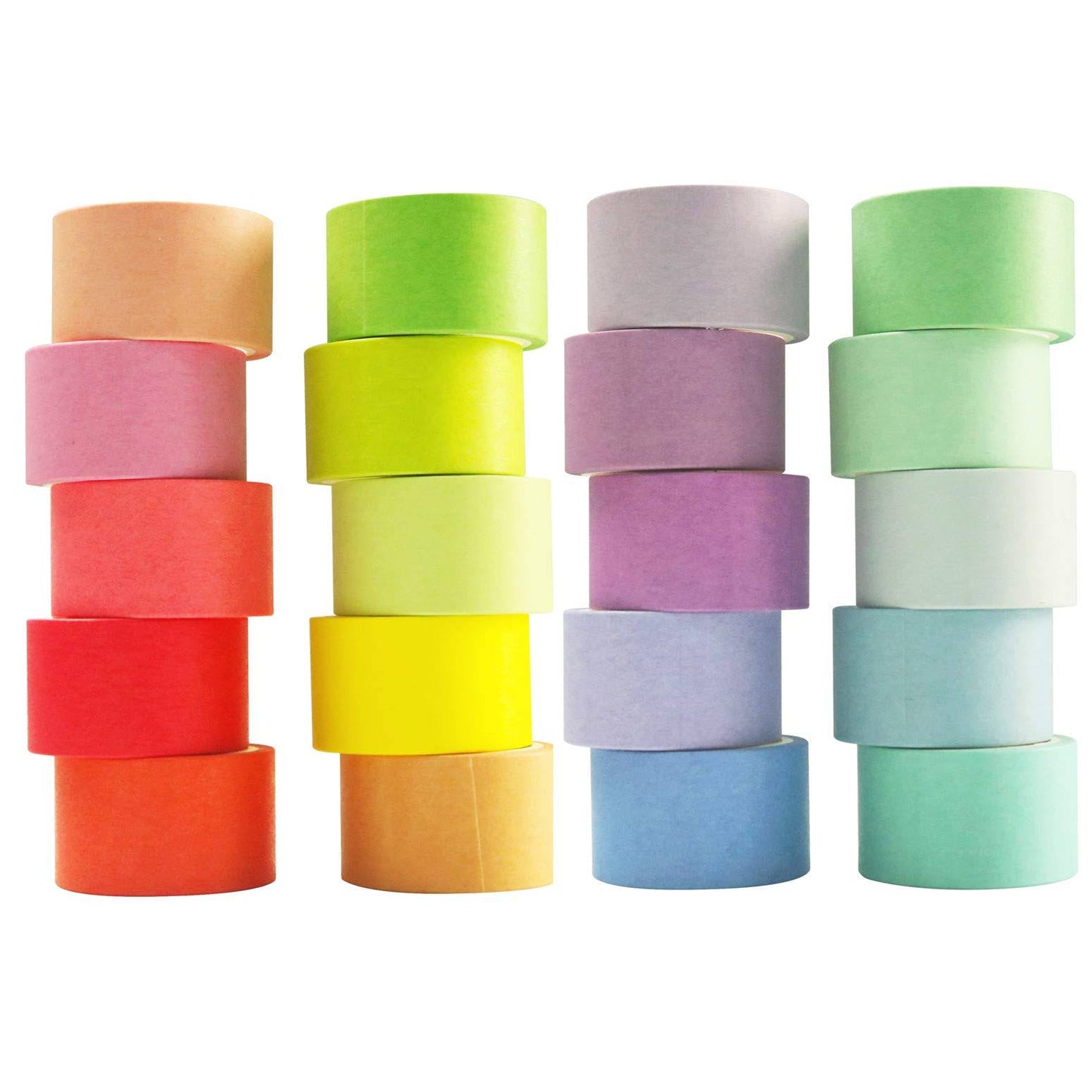 VIVIQUEN 20 Rolls Washi Tape Set Colored Masking Tape Pack Decorative Thin Tapes Children and Gifts Warpping